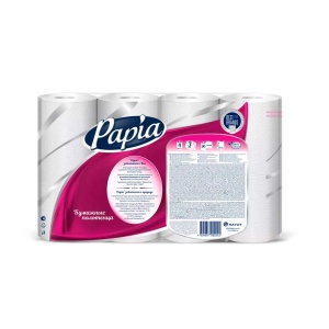 Полотенце бумажное Papia 3 слоя 4 рул
